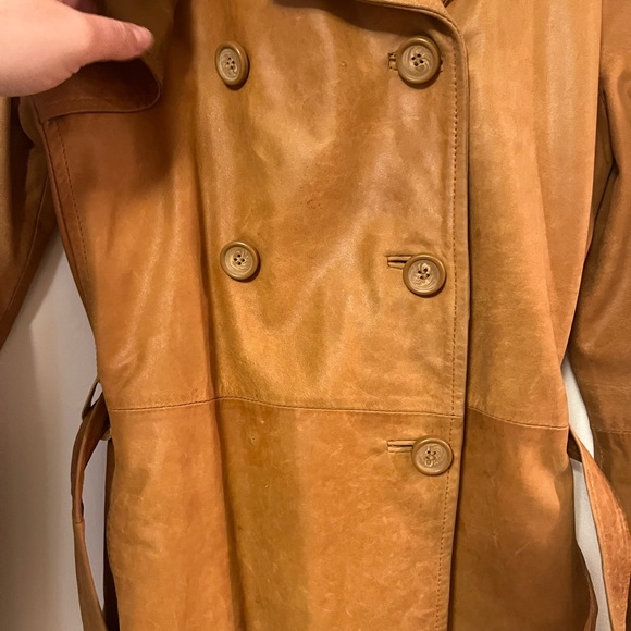 Zara Cognac Leather Jacket - Picture 4 of 6